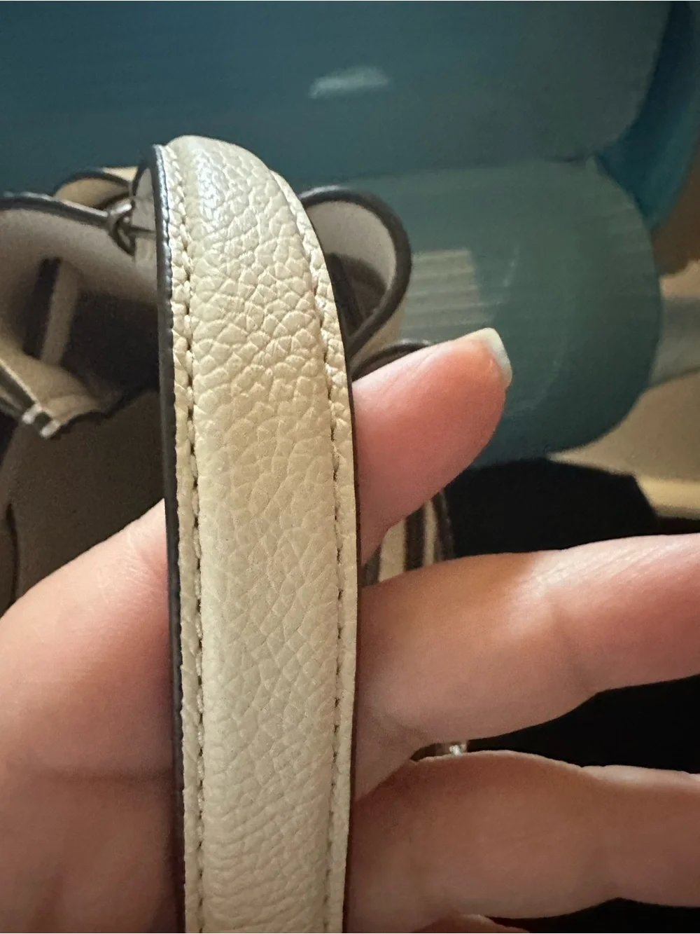 Tory Burch Ivory Pebbled Leather Crossbody with Silver Logo